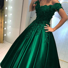 Off Shoulder Green/Purple Lace Prom Dresses, Off the Shoulder Long Lace Formal Evening Dresses