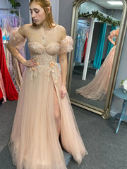 Off the Shoulder Champagne Black Gray Lace Prom Dresses, Off the Shoulder Long Lace Formal Evening Dresses