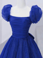Off the Shoulder Royal Blue Long Prom Dresses, Royal Blue Long Formal Evening Dresses