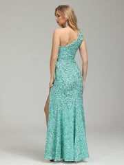 Laura Simple One Shoulder Sequin Prom Dress