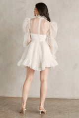 Short Wedding Dresses Long Sleeves Vintage Wedding Dress TD0010