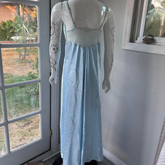 Vintage A line Spaghetti Straps Light Sky Blue Lace Long Prom Dresses Evening Dress HZ1024