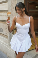 Simple Sheath White 18th Birthday Dresses Short Chiffon Birthday Outfits P1042