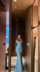 Sexy Mermaid Blue Long Prom Dress P1049