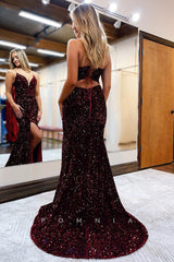 P1055 - Sparkly Deep V-Neck Straps Full Sequins Sleeveless Prom Party Formal Dress