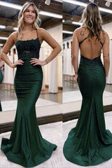 Mermaid Emerald Green Prom Dress Long Prom Dresses P1063