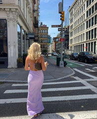 Sexy Sheath Long Straps Backless Lilac Prom Dresses P1216