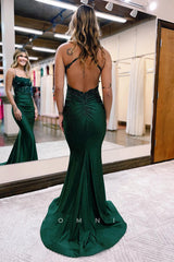 P1241 - Halter Scoop Mermaid Sleveeless Prom Party Dress with Beading