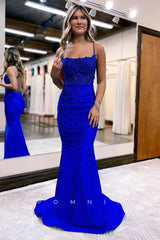 P1241 - Halter Scoop Mermaid Sleveeless Prom Party Dress with Beading