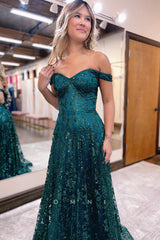 P1244 - A-Line Strapless Lace Appliques Long Prom Evening dress with Cap Sleeves