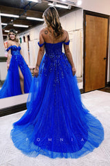 P1250 - Timeless Strapless Empire Sweetheart Appliques A-Line Prom Formal Dress