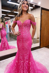 P1265 - Sweetheart Lace Appliques Strapless Mermaid Prom Party Dress with Train