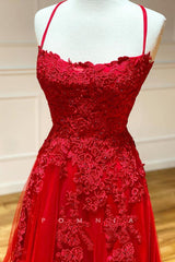 P1305 - A-Line Scoop Halter Appliques Sleeveless Long Prom Evening Dress