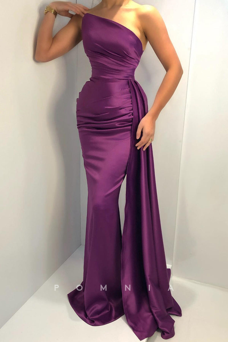 P1500 - Strapless Column/Sheath Pleats Sleeveless Long Prom Evening Formal Dress