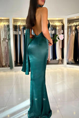 P1508 - Chic&Modern One Shoulder Mermaid Sleeveless Long Party Prom Evening Dress