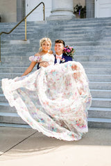 Sexy A line Long Floral Prom Dress Party Dresses P1589