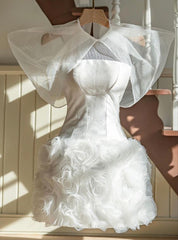 Vintage Sheath White Homecoming Dresses 16th Birthday Outfits P1825