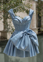 Simple A Line Straps Blue Homecoming Dress 16th Birthday Outfits P1835