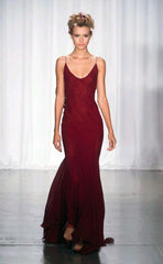 Sexy Mermaid Prom Gown With Straps Burgundy Lace Prom Dress For Teens P1851