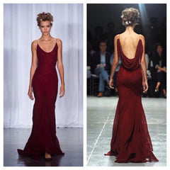 Sexy Mermaid Prom Gown With Straps Burgundy Lace Prom Dress For Teens P1851