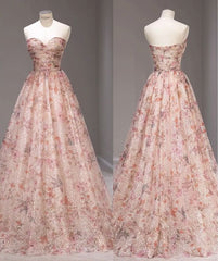 Fairy A line Strapless Pink Sequin Long Prom Dresses Evening Dress P1952