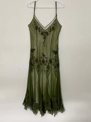 Vintage Beaded Embroidery V-neck Mermaid Prom Dress Party Dress Evening Dress HZ1024