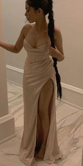 Sexy Mermaid Straps Champagne Prom Dresses 22th Birthday Outfit P1984