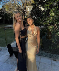 Sexy Sheath Straps Backless Champagne Prom Dresses Evening Dress P2007