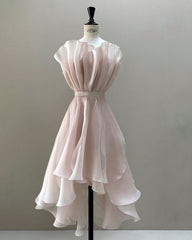 vintage a-line organza pink homecoming dress 18th birthday outfits P2053
