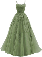 Beautiful Tulle with Lace Applique Formal Gown Evening Prom Dress P2058