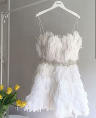 vintage a line satin white homecoming dress 18th birthday outfits P2085