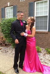 Sexy Mermaid Long Hot Pink Prom Dress Party Dress 22th Birthday Outfits P2117