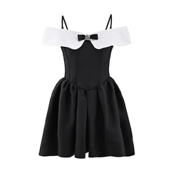 Sexy A line Off The Shoulder Black Short Homecoming Dress P2256