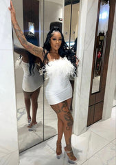 Sexy Sheath Strapless Short White Homecoming Dress P2270