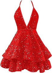 Short Homecoming Dress Sparkly Glitter Sequins A Line Mini Homecoming Dresses P2279