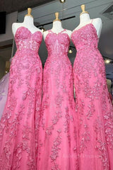 Mermaid Hot Lace Long Prom Dress, Long Hot Formal Graduation Evening Dress P2320