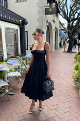 Simple A line Straps Black Sleeveless Prom Dress Formal Evening Dresses HZ1024