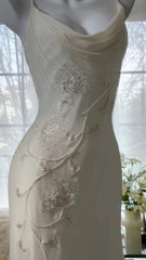Pure and Elegant Chiffon Strap Beaded Mermaid Prom Dress