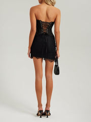 Elegant Sweetheart Mini 17th Birthday Dresses Black Birthday Outfit P331