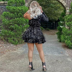 Sexy Birthday Dresses Black Sequin Homecoming Dresses Birthday Outfits P366