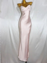 Elegant Pink Satin Mermaid Prom Dress Party Dress Evening Dress HZ1024