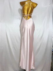 Elegant Pink Satin Mermaid Prom Dress Party Dress Evening Dress HZ1024