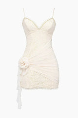Sexy Lace V-neck Sling Bodycon Homecoming Dress Short