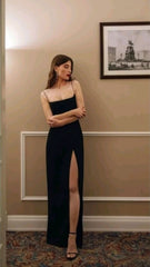 Sexy Mermaid Black Straps Prom Dress 22th Birthday Outfits P746