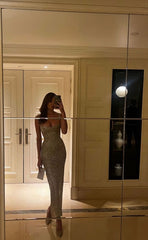 Sexy Sheath Sequin Prom Dress Ankle Length Birthday Outfits P772