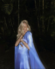 Glamorous Blue Long A-line V-neck Prom Dress Long Prom Dresses P956