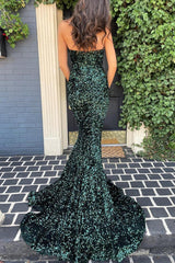 Trumpet Fuchsia Sequins Long Formal Dress