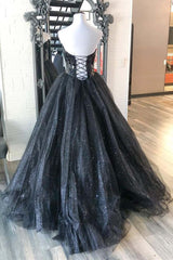 Sweetheart Blue Broken Mirrors A-line Long Prom Gown