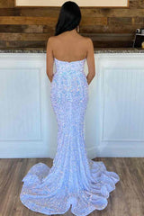 Trumpet Fuchsia Sequins Long Formal Dress