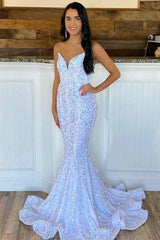 Trumpet Fuchsia Sequins Long Formal Dress